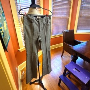 Anthropologie the Essential Trouser in black and white Hounds tooth pattern